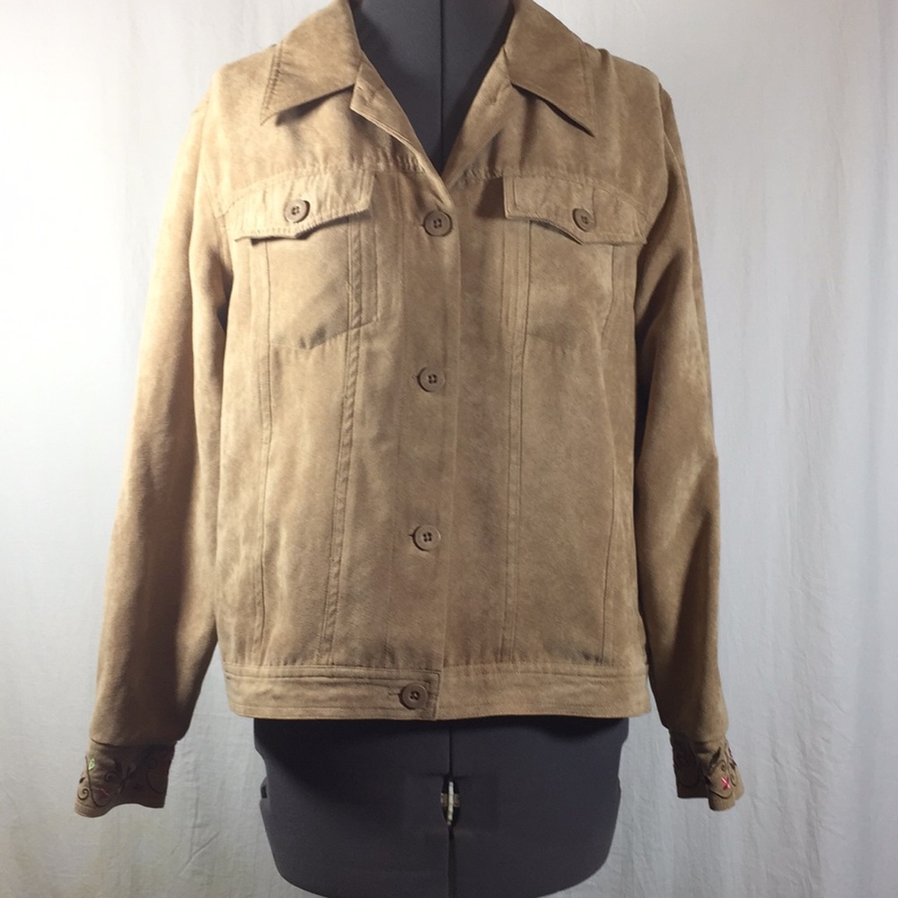 Relativity Jacket 100% Polyester Tan Jacket Size M - image 4